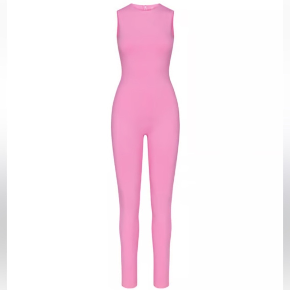 SKIMS Outdoor Crew Neck Sleeveless Catsuit in Bubblegum